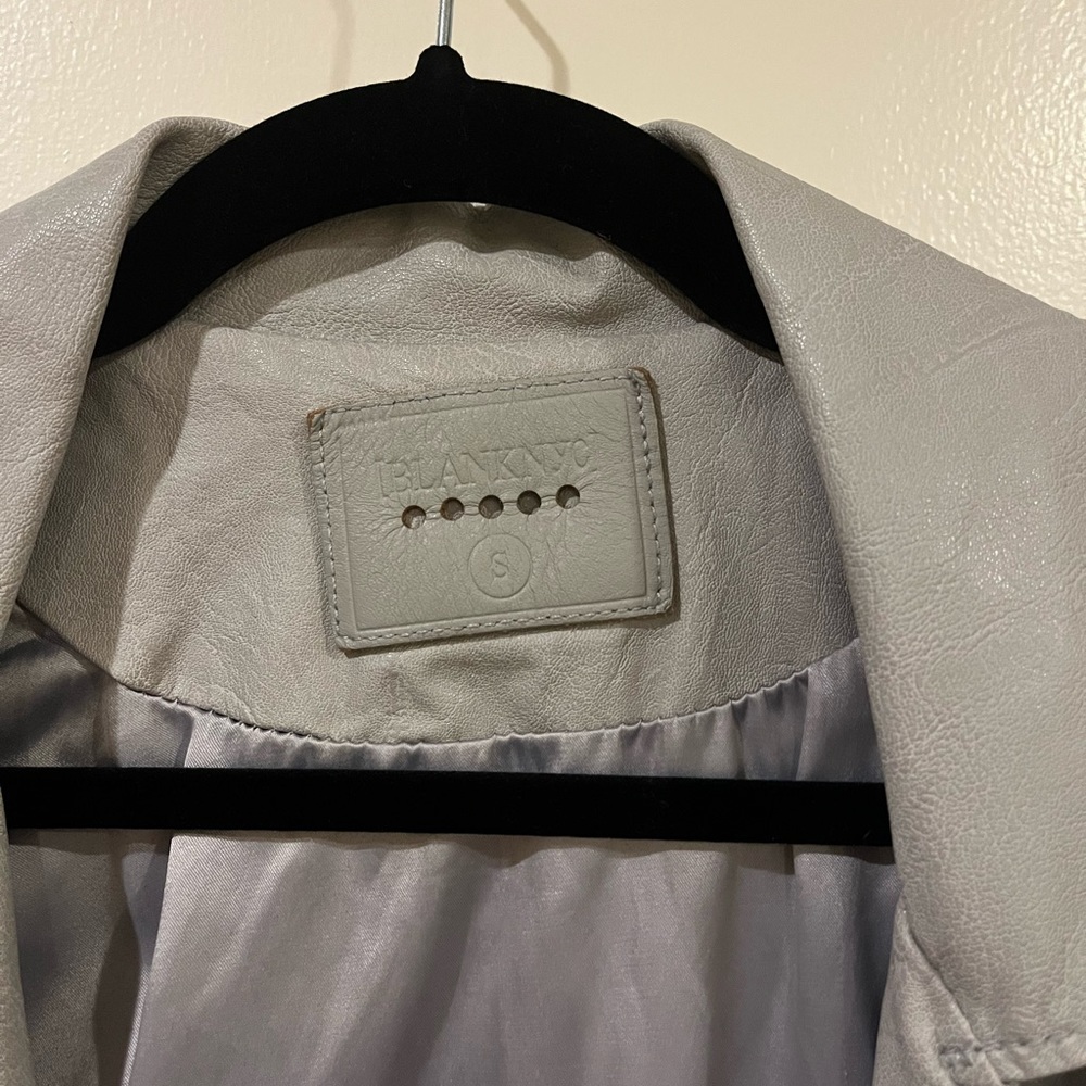 Blue/Grey Leather Jacket - Picture 2 of 3